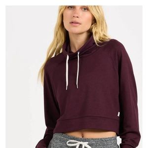 Cerise Heather Vuori Halo Crop Funnel Neck
